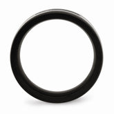 Stainless Steel Black CZ Wedding Band with Brushed Finish by Sophia Jewelers